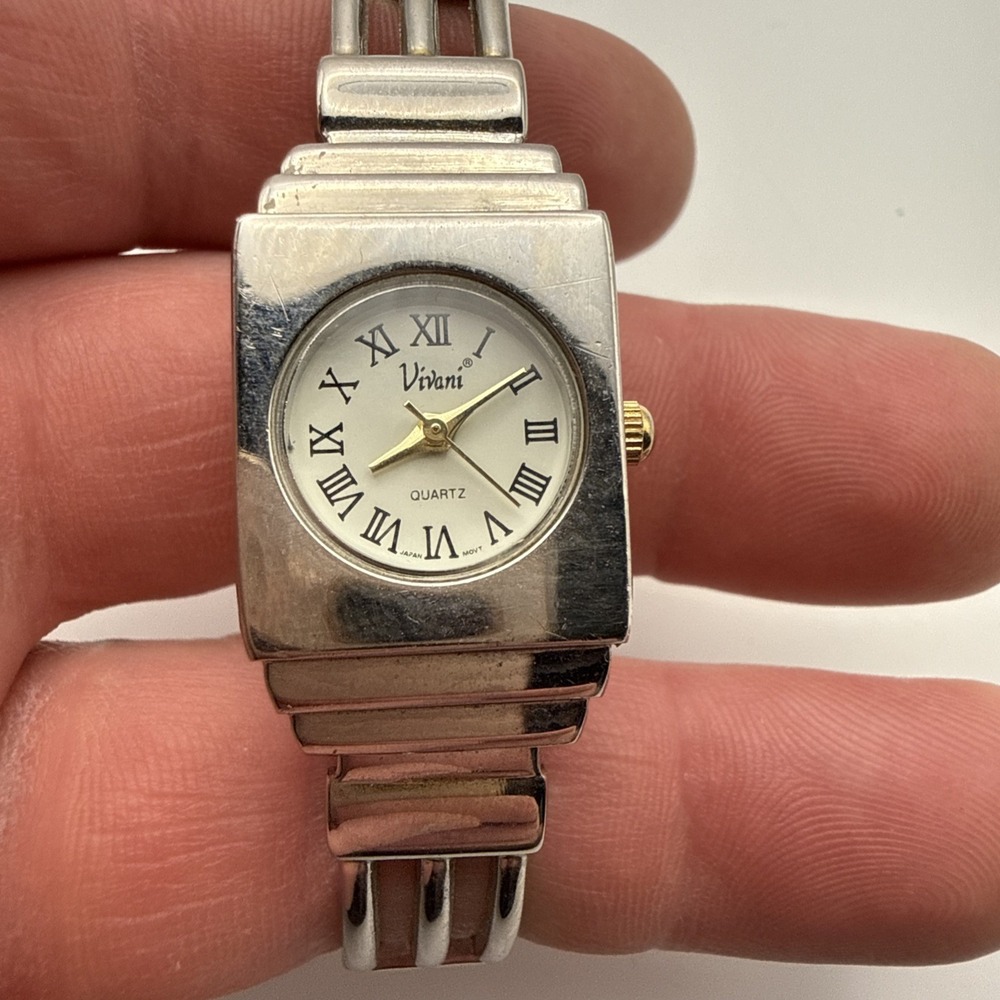 Vivani Square Metal Cuff Style Quartz Ladies Watch - Working